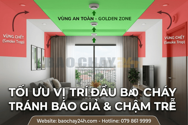 Đừng lắp đặt đầu báo cháy tại các điểm chết