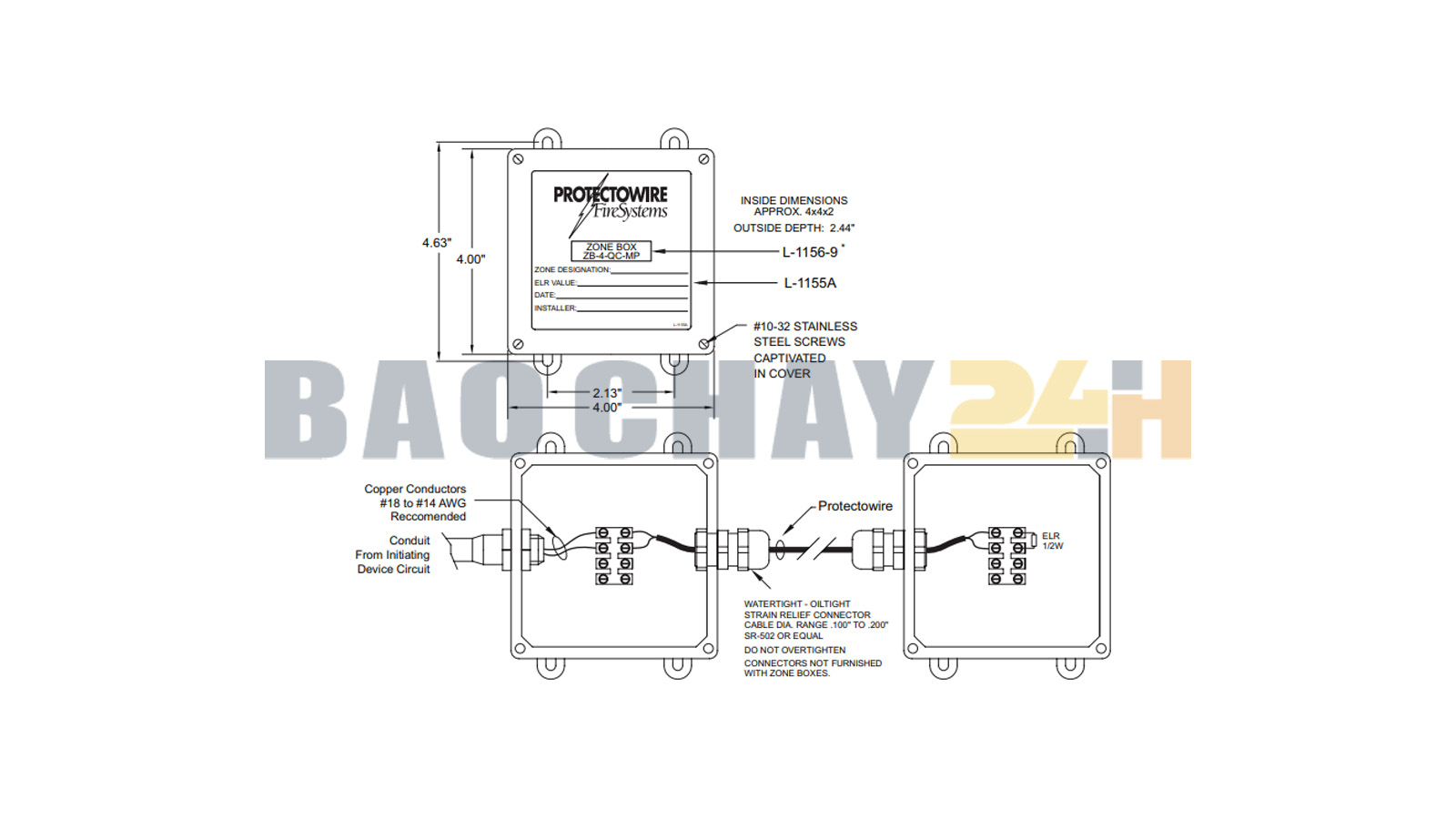 Protectowire ZB-4-QC-MP Box tạo zone báo cháy chính xác, an toàn cao